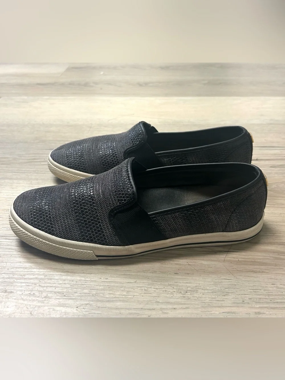 Ralph Lauren Shoes Womens 8.5B Jinny Slip On Flats Sneakers Black Casual Comfort